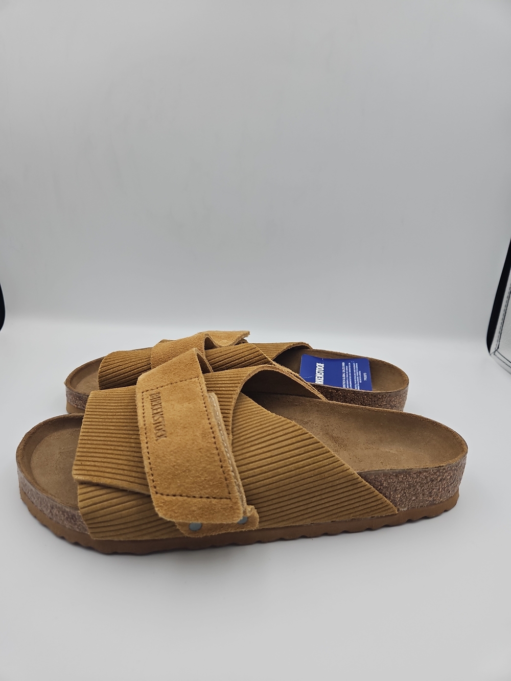 Birkenstock Tan Suede Cross-Strap Sandals